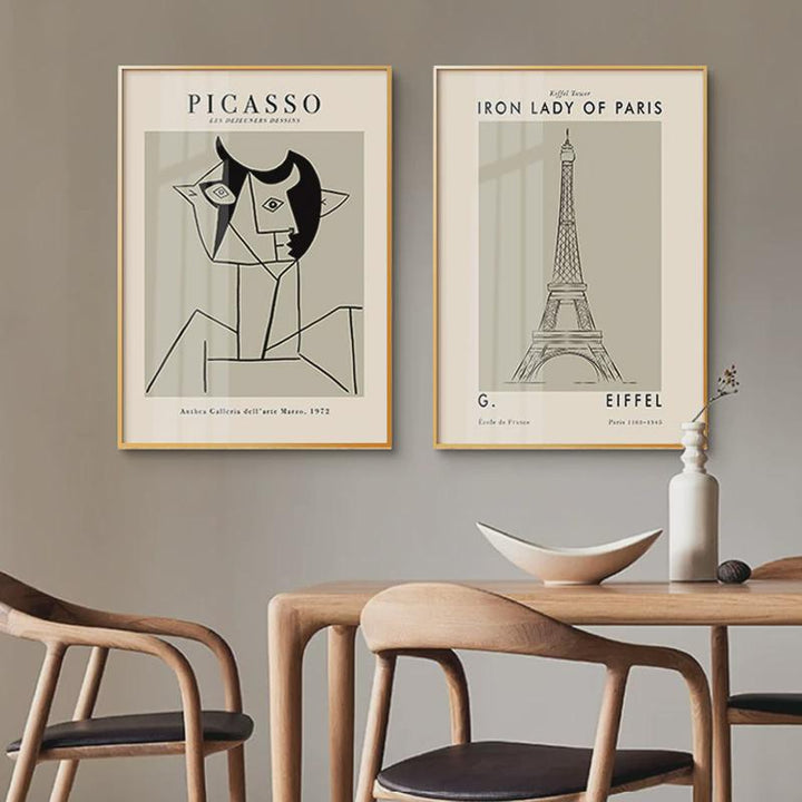 Framed Abstract Line Art Print