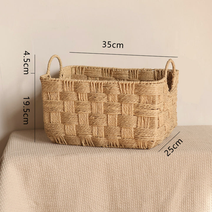 Handmade storage basket with practical handle