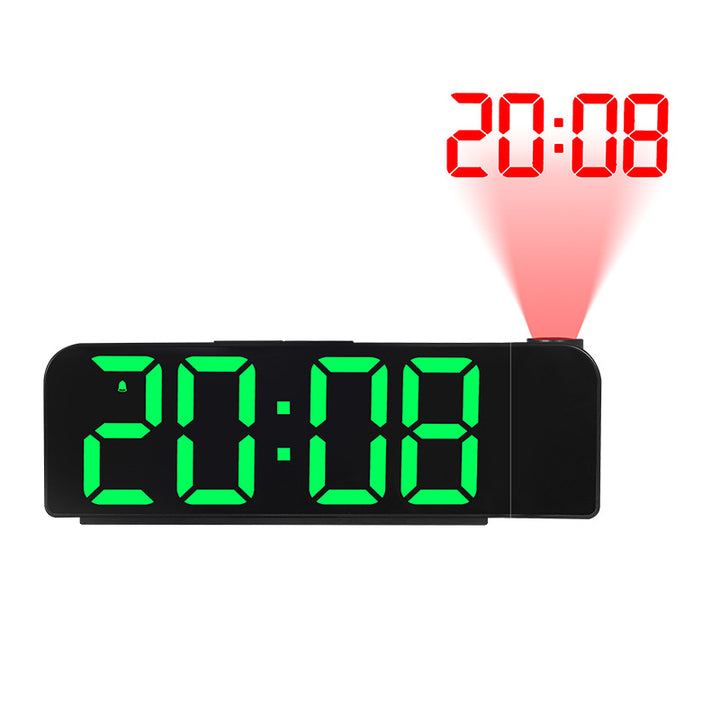 Digital projection alarm clock with LED display
