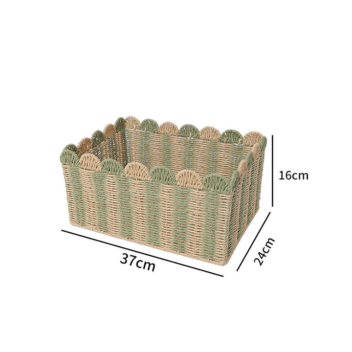 Storage basket with wave rim