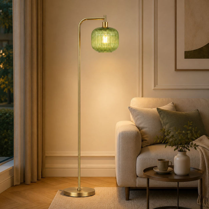 Modern curved glass floor lamp