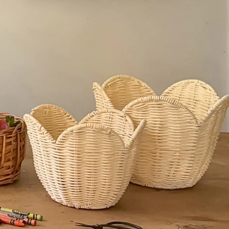 Handwoven basket with elegant shape