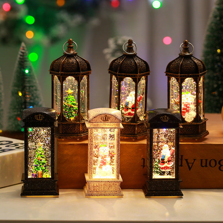 Nostalgic Christmas lantern with moving scenes
