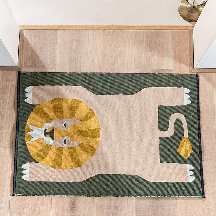 Bath mat with giraffe design, absorbent microfiber pile and non-slip underside