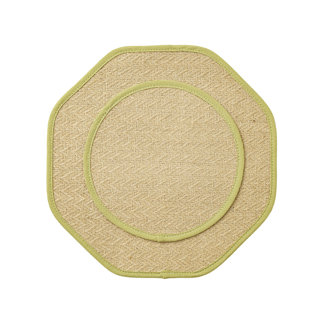 Round sisal scratching mat with octagonal edge and non-slip underside
