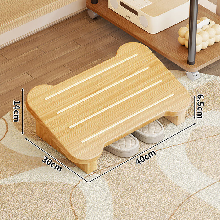 Low Wooden Slipper Bench with Under-Seat Storage
