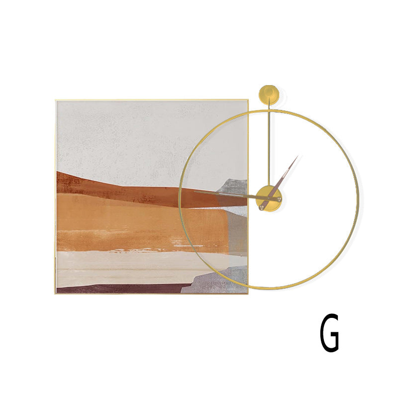 Artistic Wall Clock and Framed Abstract Artwork