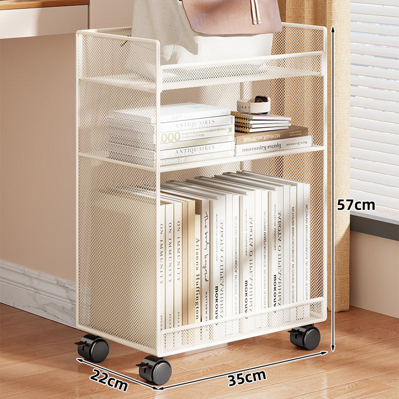 Mesh Desktop Bookshelf Organizer Stacked Wire Storage Rack
