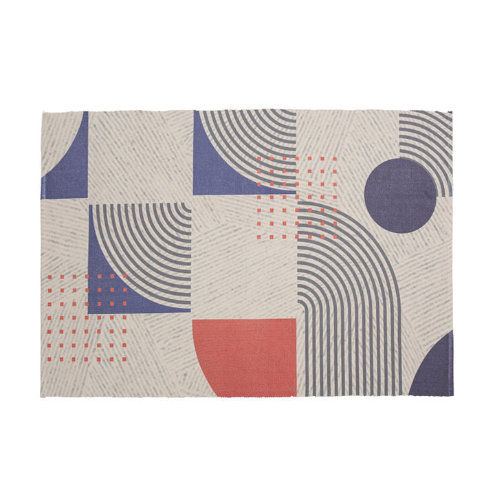 Round Decorative Living Room Carpet with Modern Geometric Pattern
