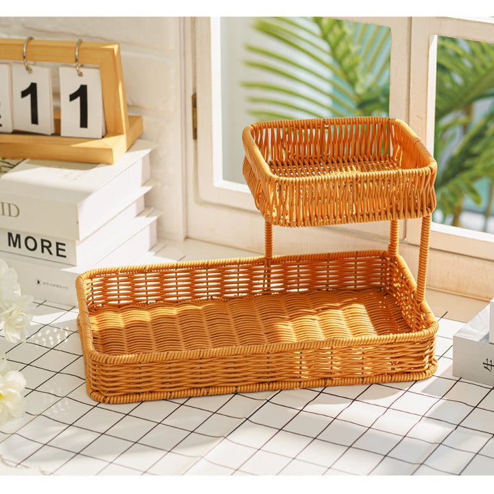 Multi-Tiered Wicker Organization Tray