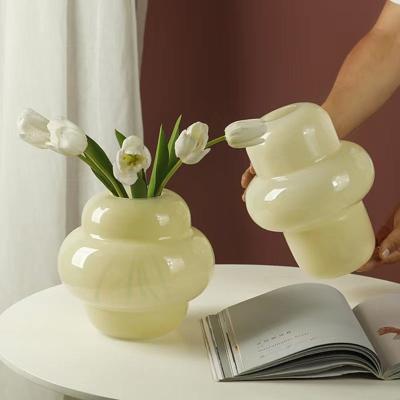 Contemporary Round Glass Vase