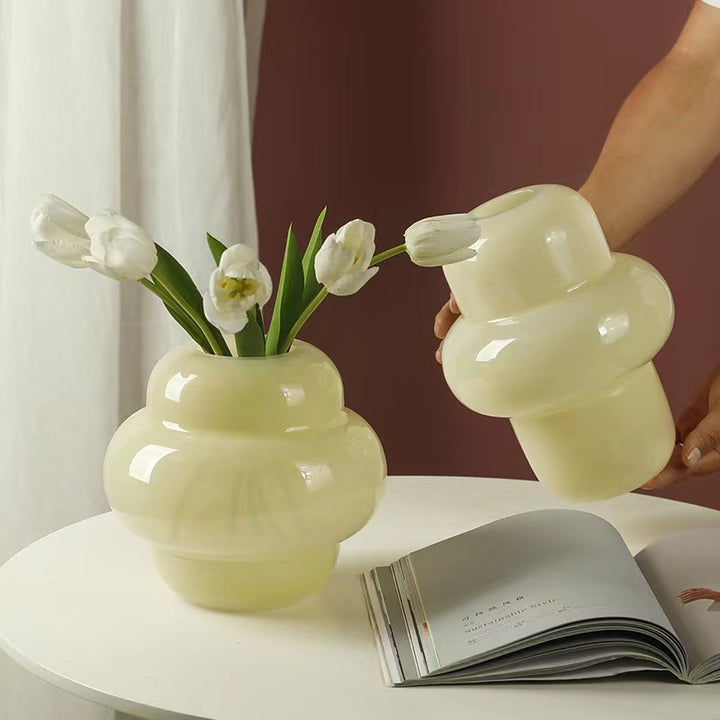 Contemporary Round Glass Vase