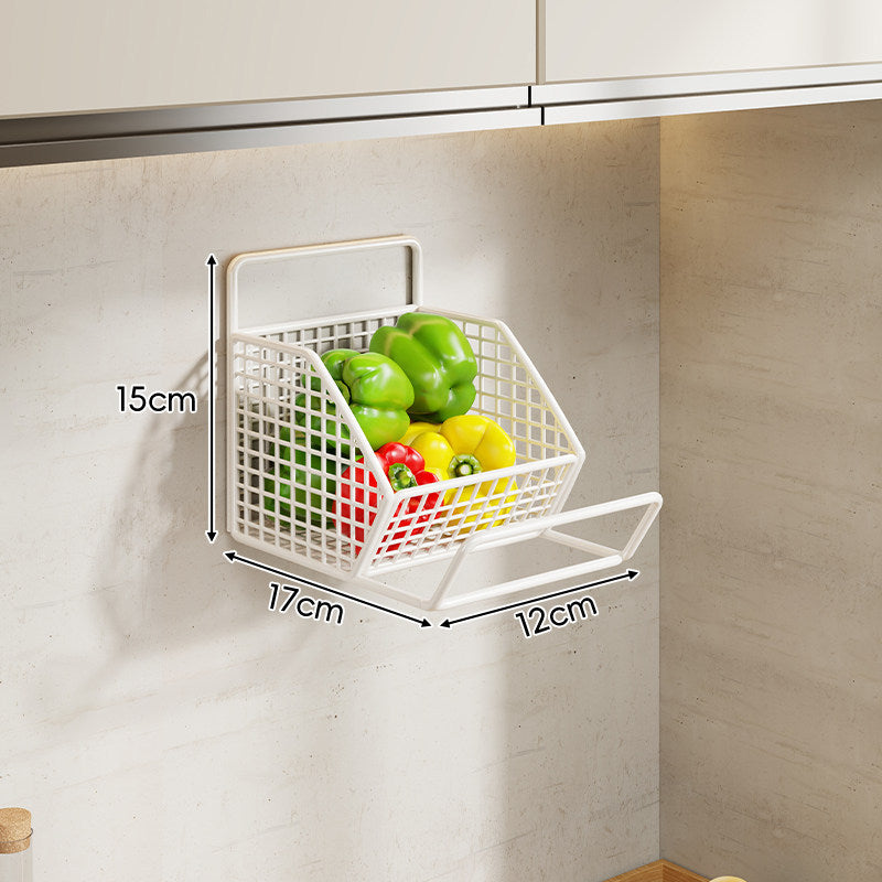 Under-Cabinet Three-Compartment Wire Mesh Kitchen Storage Basket with Front Rail