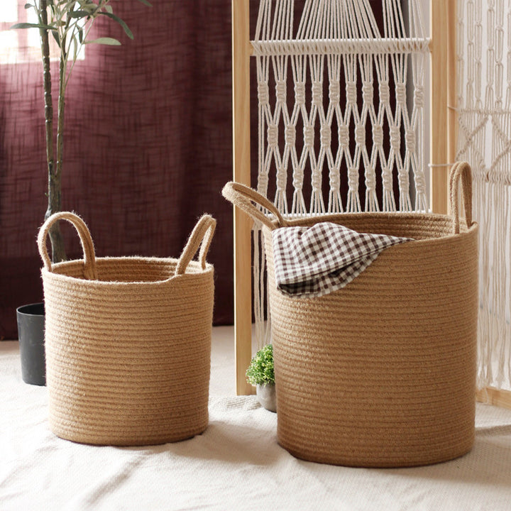 Handcrafted storage basket made of natural material