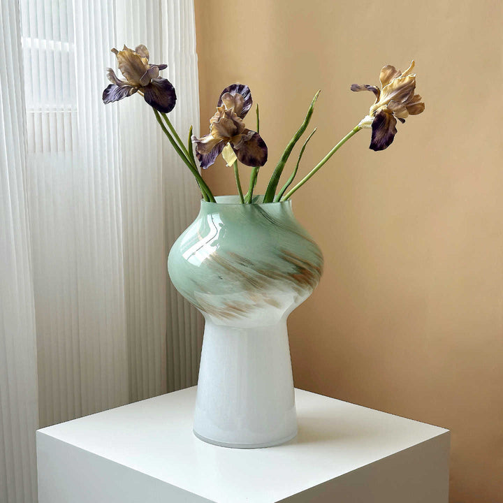 Hand-blown Ombre Art Glass Table Vase