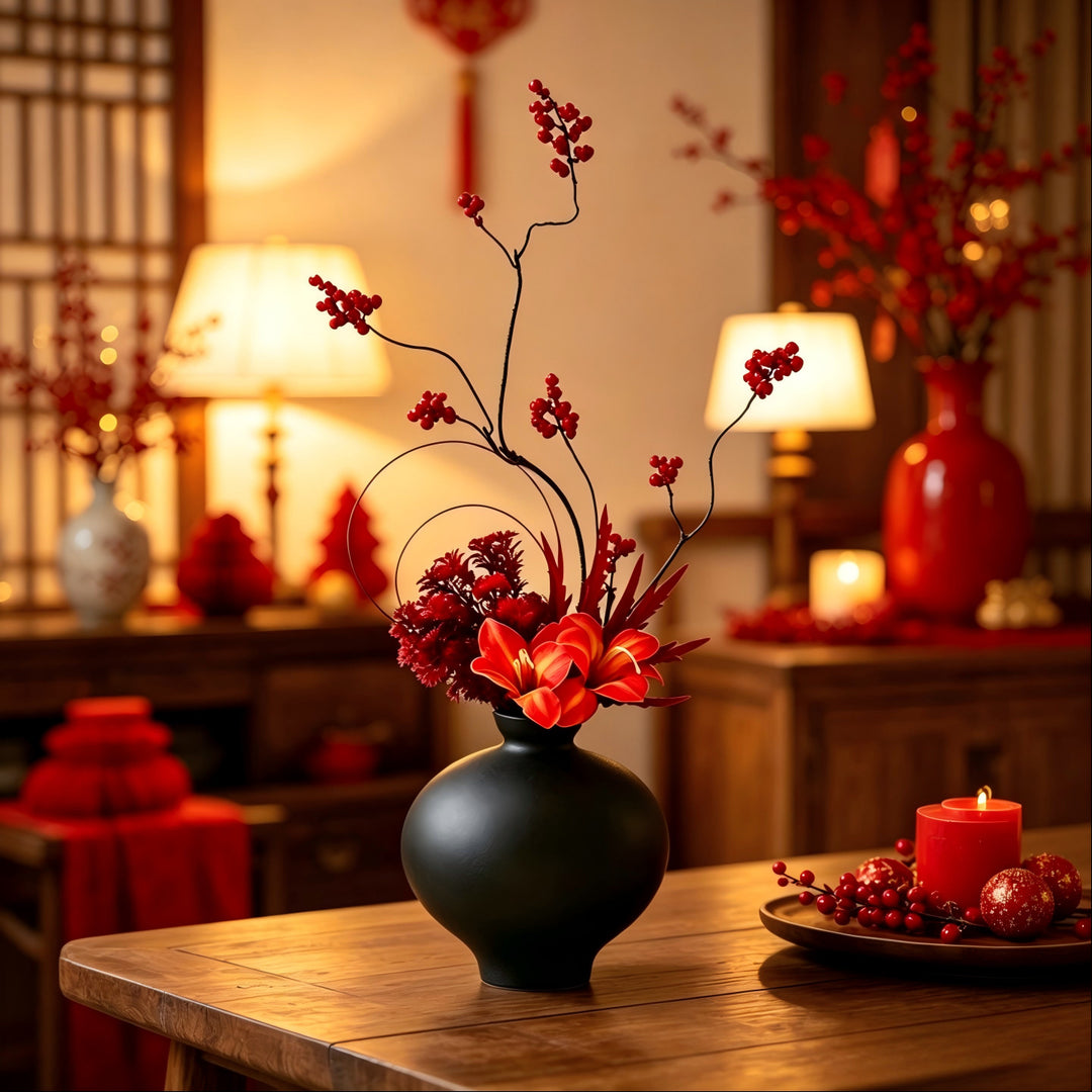 Artistic ceramic vase with organic shape