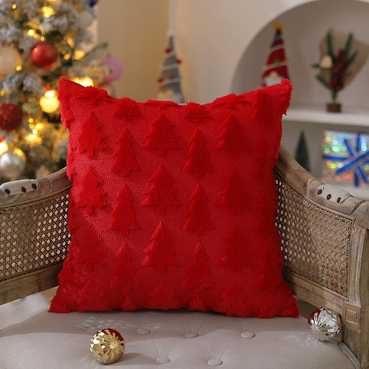 Textured Holiday-Themed Decorative Cushion