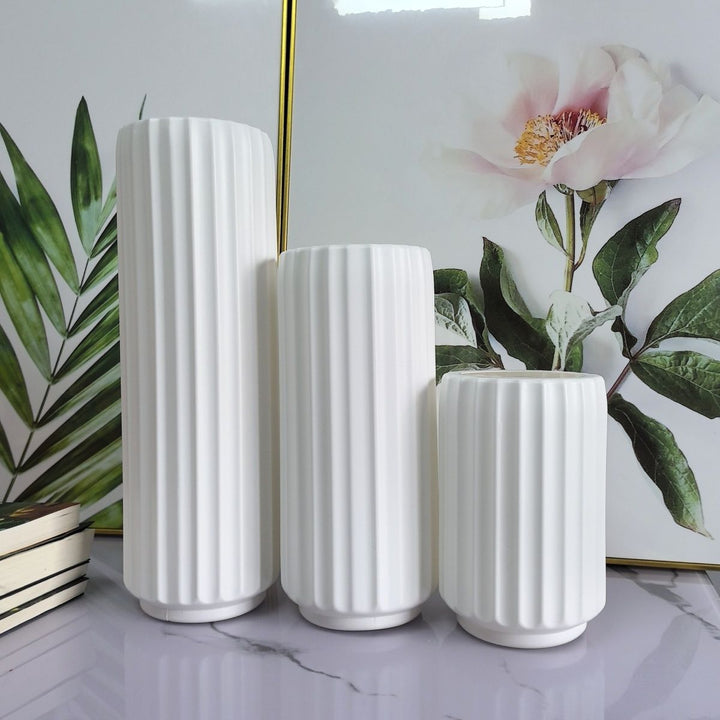 Decorative Vertical Ribbed Vase