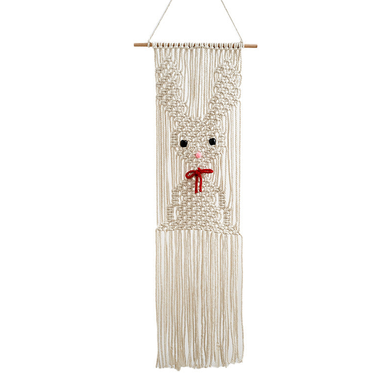 Whimsical Macramé Bunny Wall Hanging
