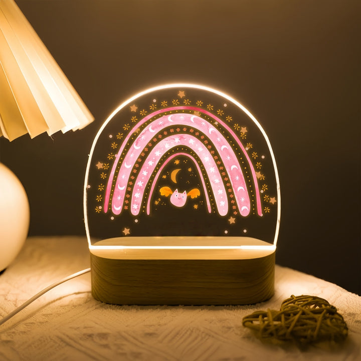 Acrylic LED Rainbow Flower Night Lamp