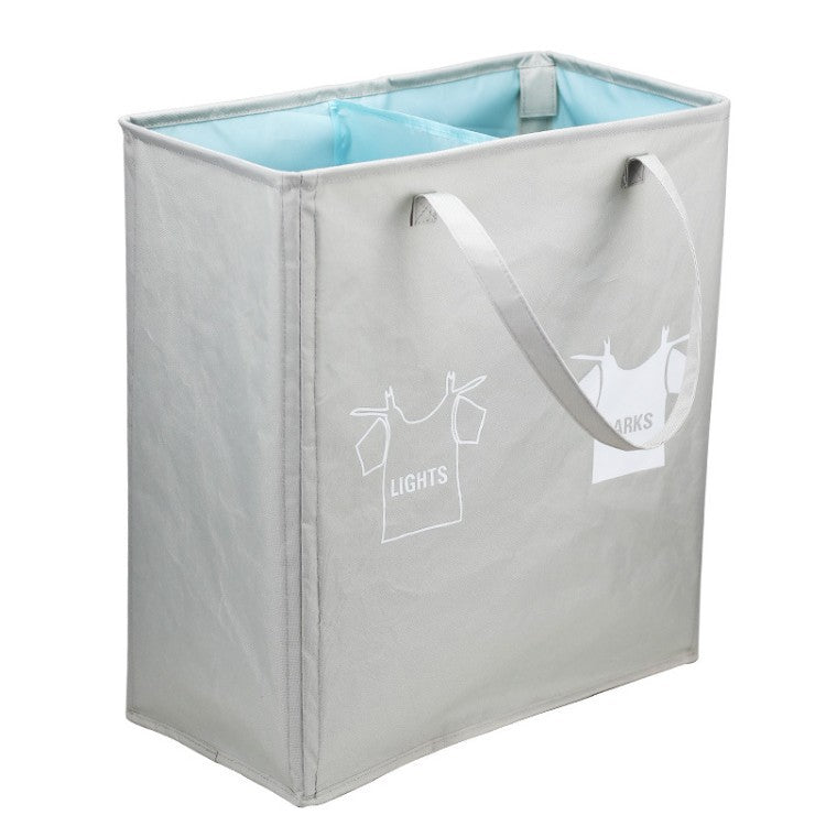 Laundry separator basket with handles and compartments