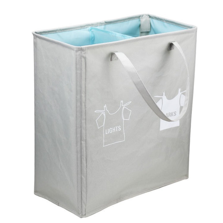 Laundry separator basket with handles and compartments