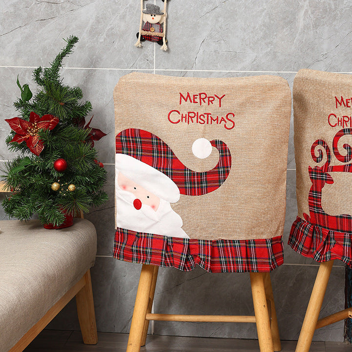 Festive Chair Cover with Reindeer Motif