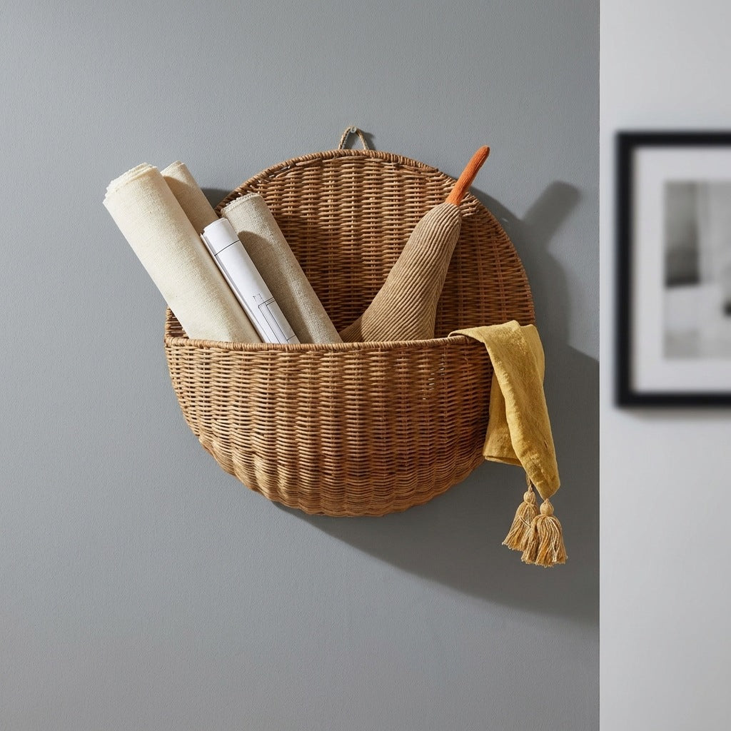 Wall basket for stylish storage