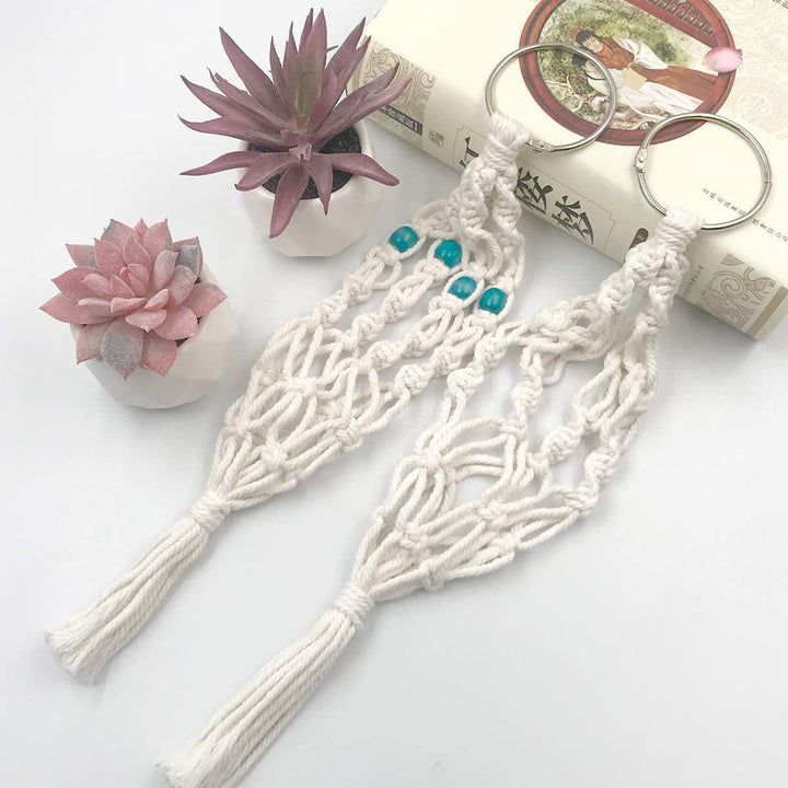 Key jewelry with macrame design