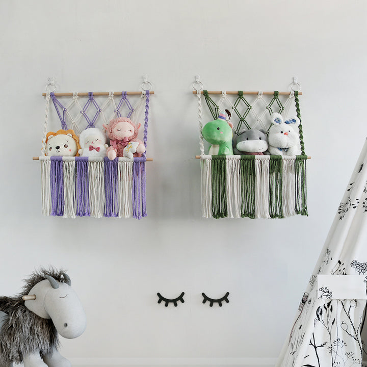 Handwoven wall hanging in boho style