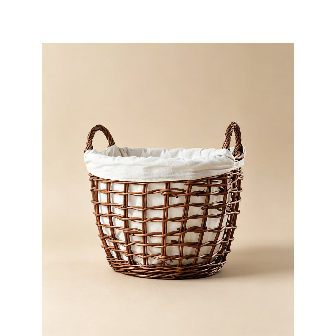 Handcrafted basket with cotton lining