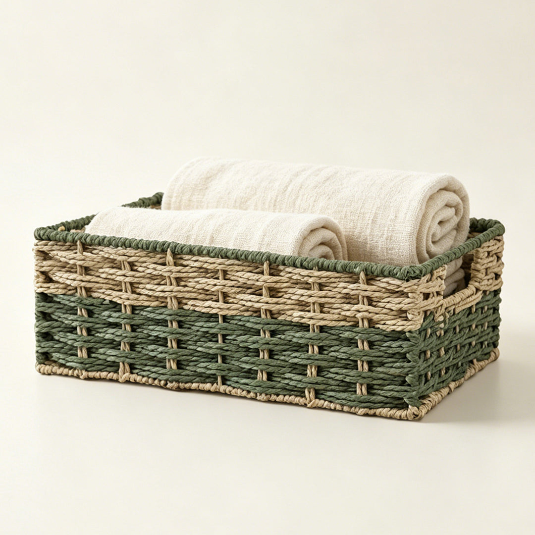 Handcrafted storage basket made of natural material
