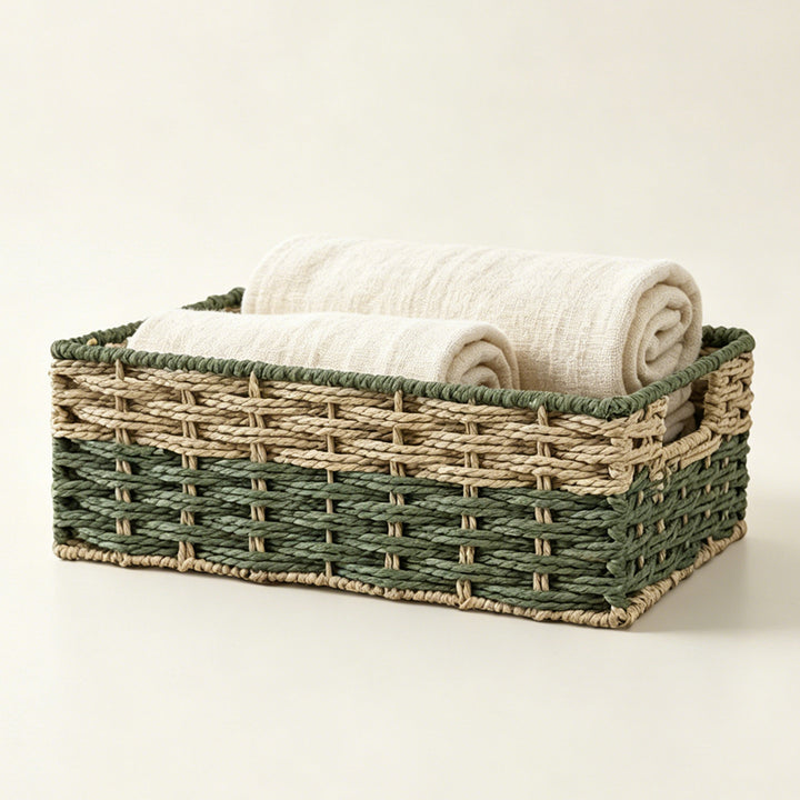 Handcrafted storage basket made of natural material