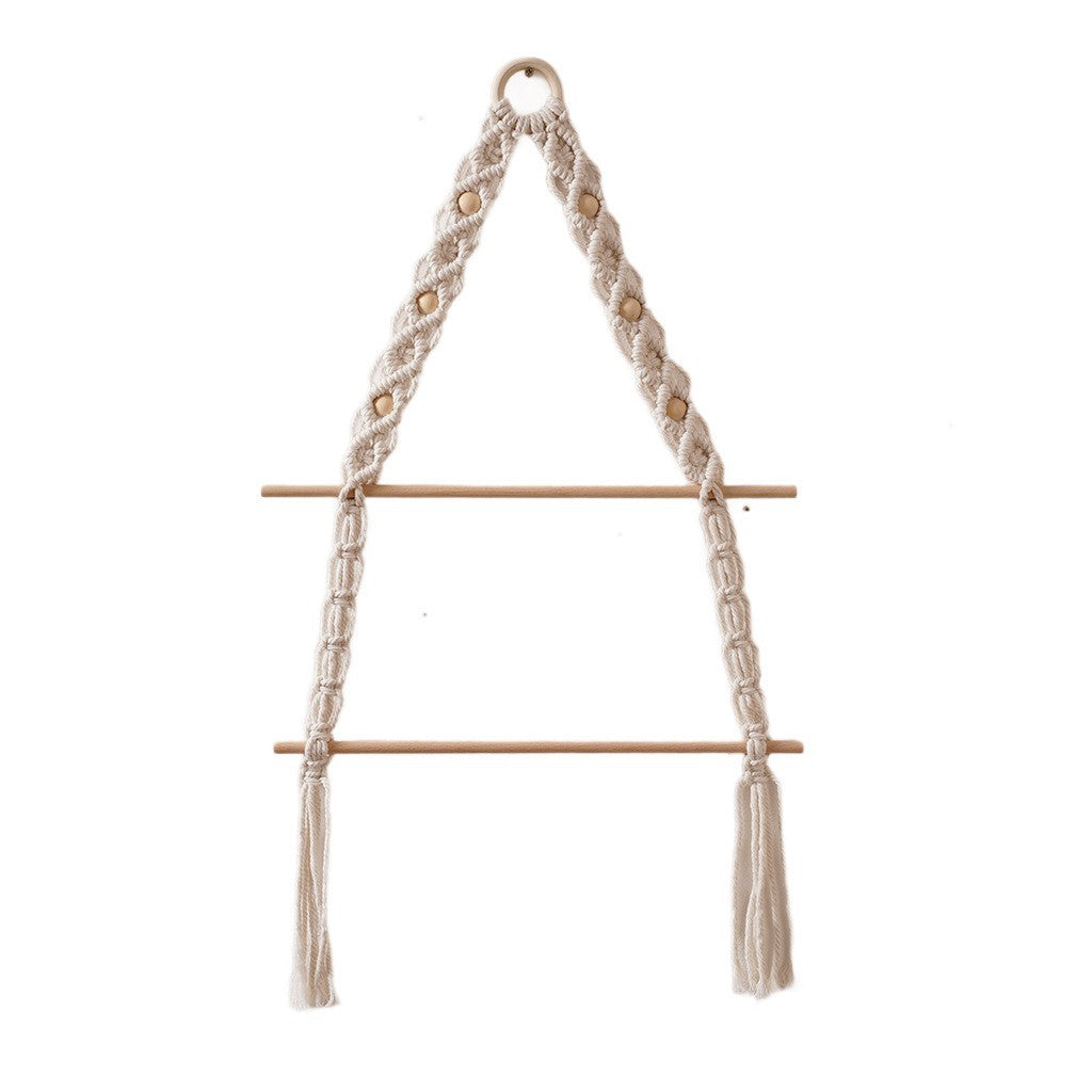 Macrame Hanging Plant Holder with Wooden Rod