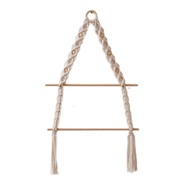 Macrame Hanging Plant Holder with Wooden Rod