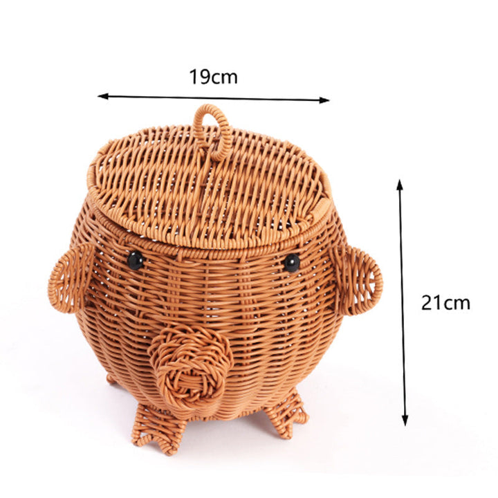 Decorative Animal-Shaped Woven Storage Basket