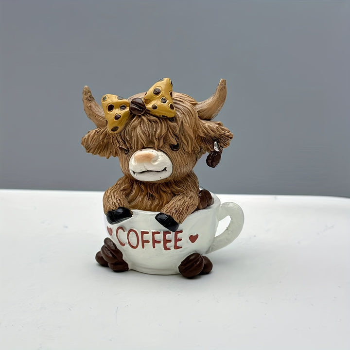 Cute Highland Cow Figurine