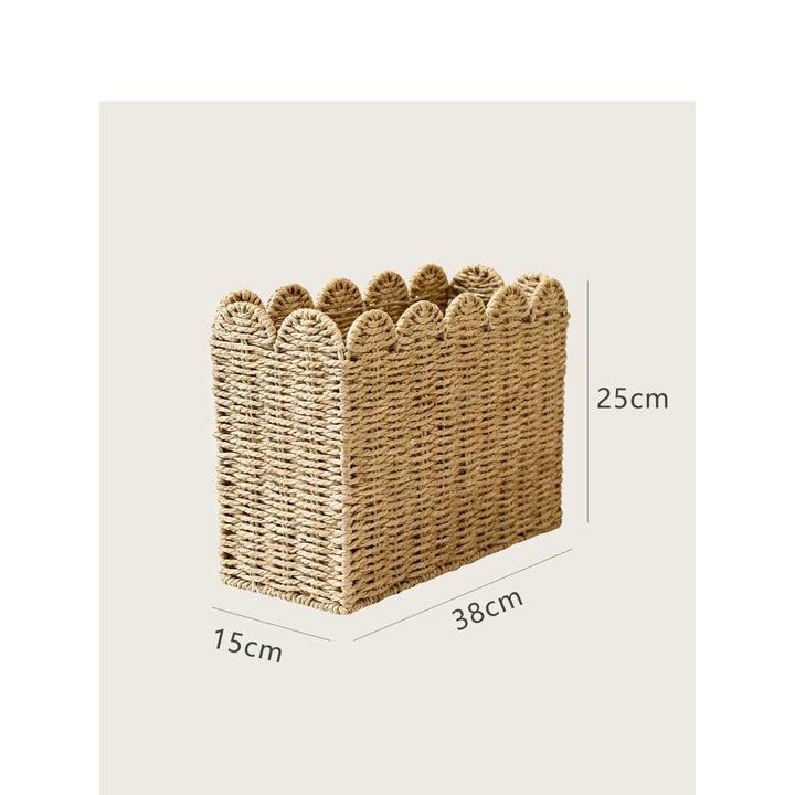 Decorative storage basket with waved edge
