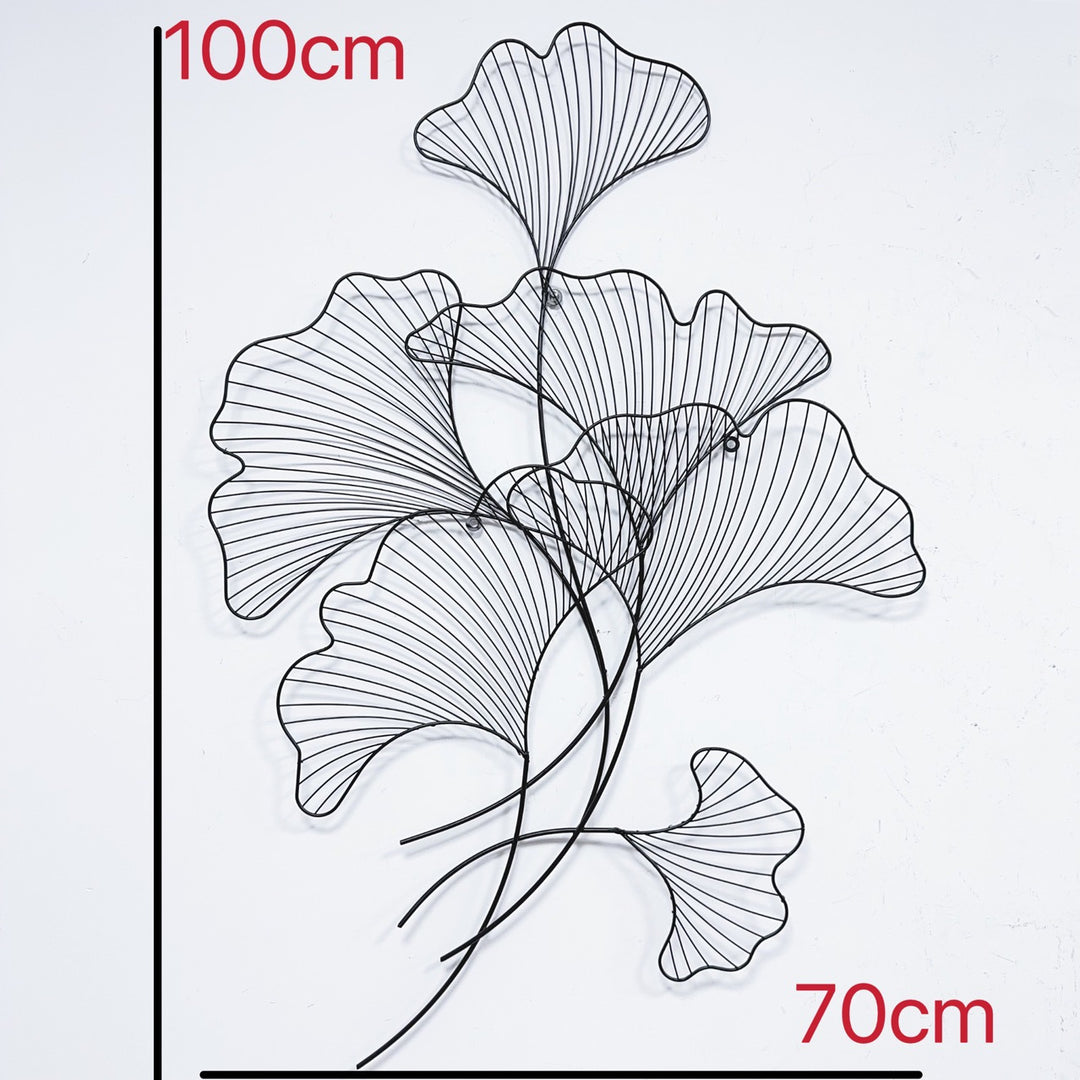 Elegant Ginkgo Leaf Metal Wall Sculpture