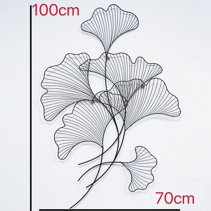 Elegant Ginkgo Leaf Metal Wall Sculpture