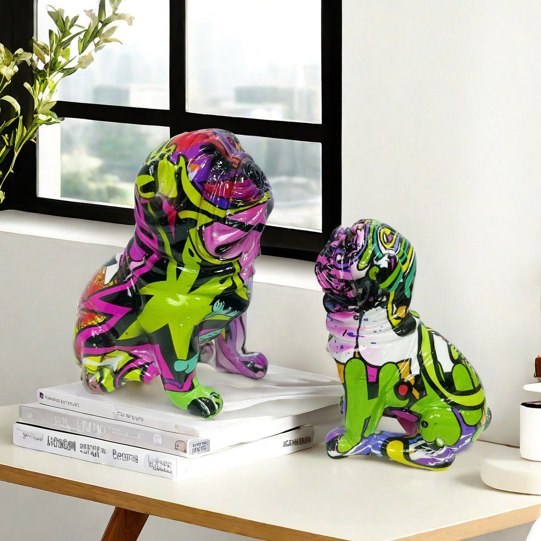 Creative bulldog figure made of hand-painted resin