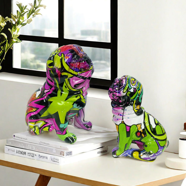 Creative bulldog figure made of hand-painted resin