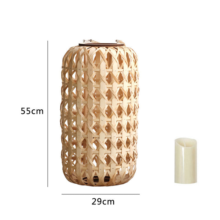 Elegant lantern made of handwoven natural material