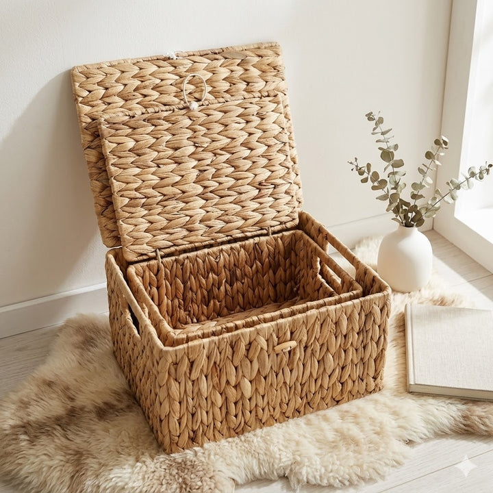 Handcrafted Storage Basket Made of Natural Materials