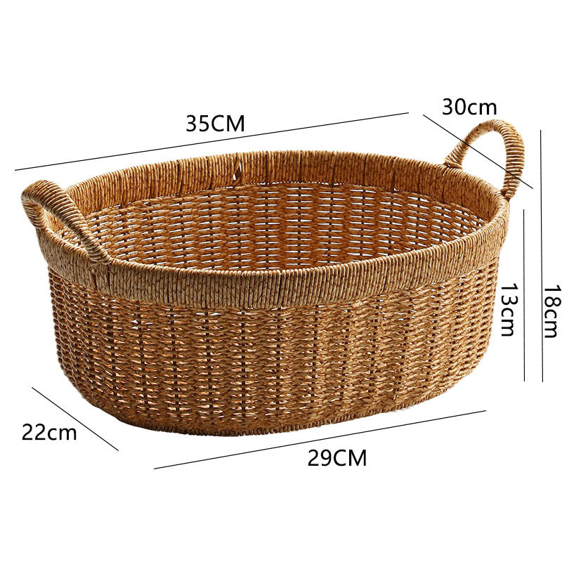 Elegant Handwoven Oval Storage Bowl