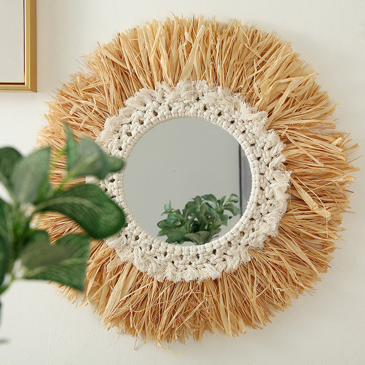 Decorative Macrame Sunburst Wall Mirror