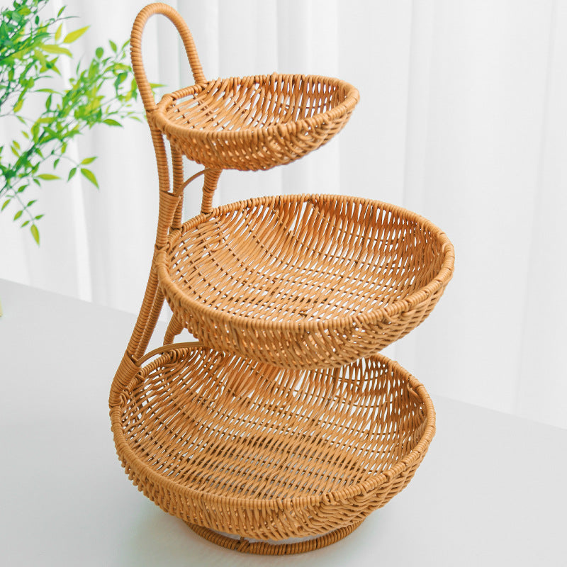 Multi-Tiered Wicker Display Stand