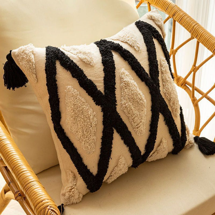 Geometric Textured Throw Pillow  1792736720