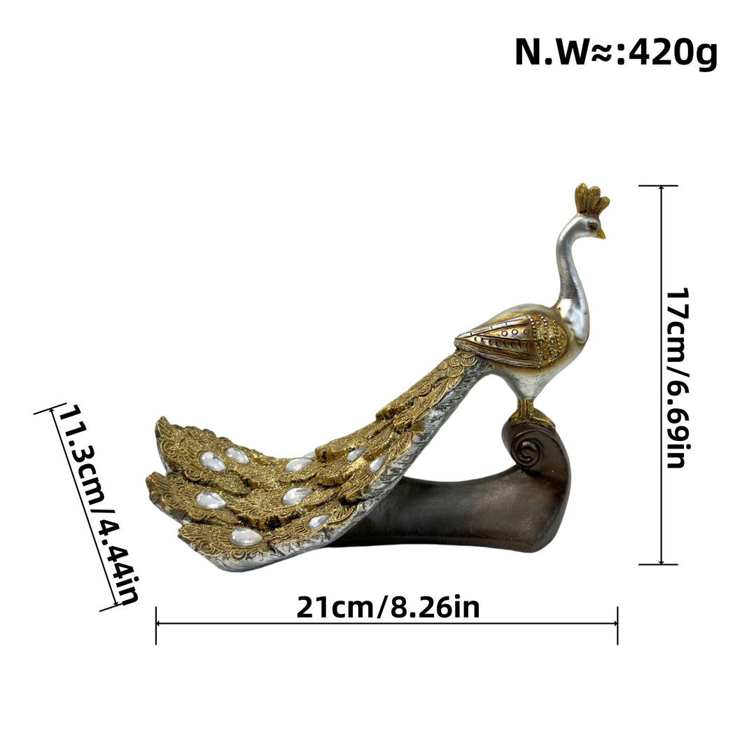 Majestic Peacock Decor Sculpture