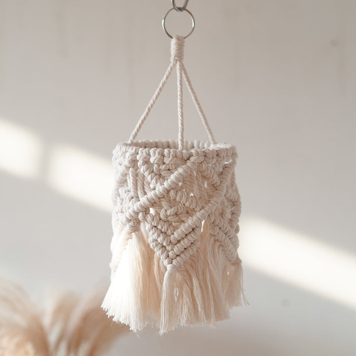 Textured Macramé Hanging Light Fixture